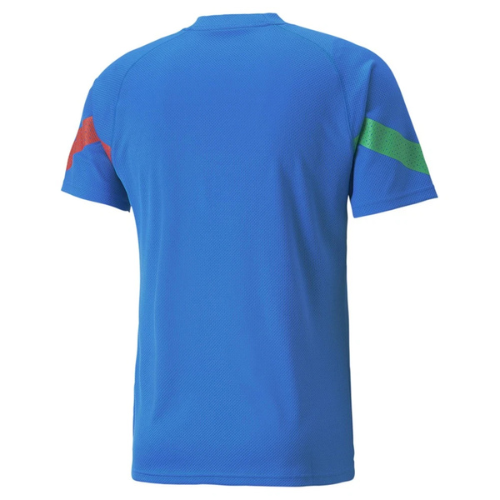 Classic blue soccer jersey with minimalist plain style