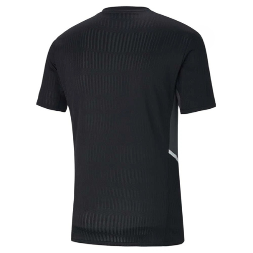 Classic black soccer jersey with simple minimalist design