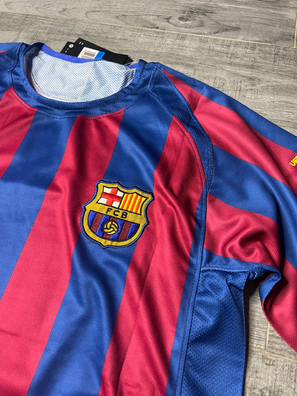 Fc Barcelona 2005-06 Jersey #10 Home Long Sleeve Football Shirt Ronaldinho