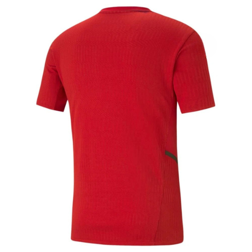 Classic red soccer jersey with clean, minimalist design