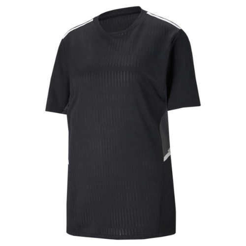 Classic black soccer jersey with simple minimalist design