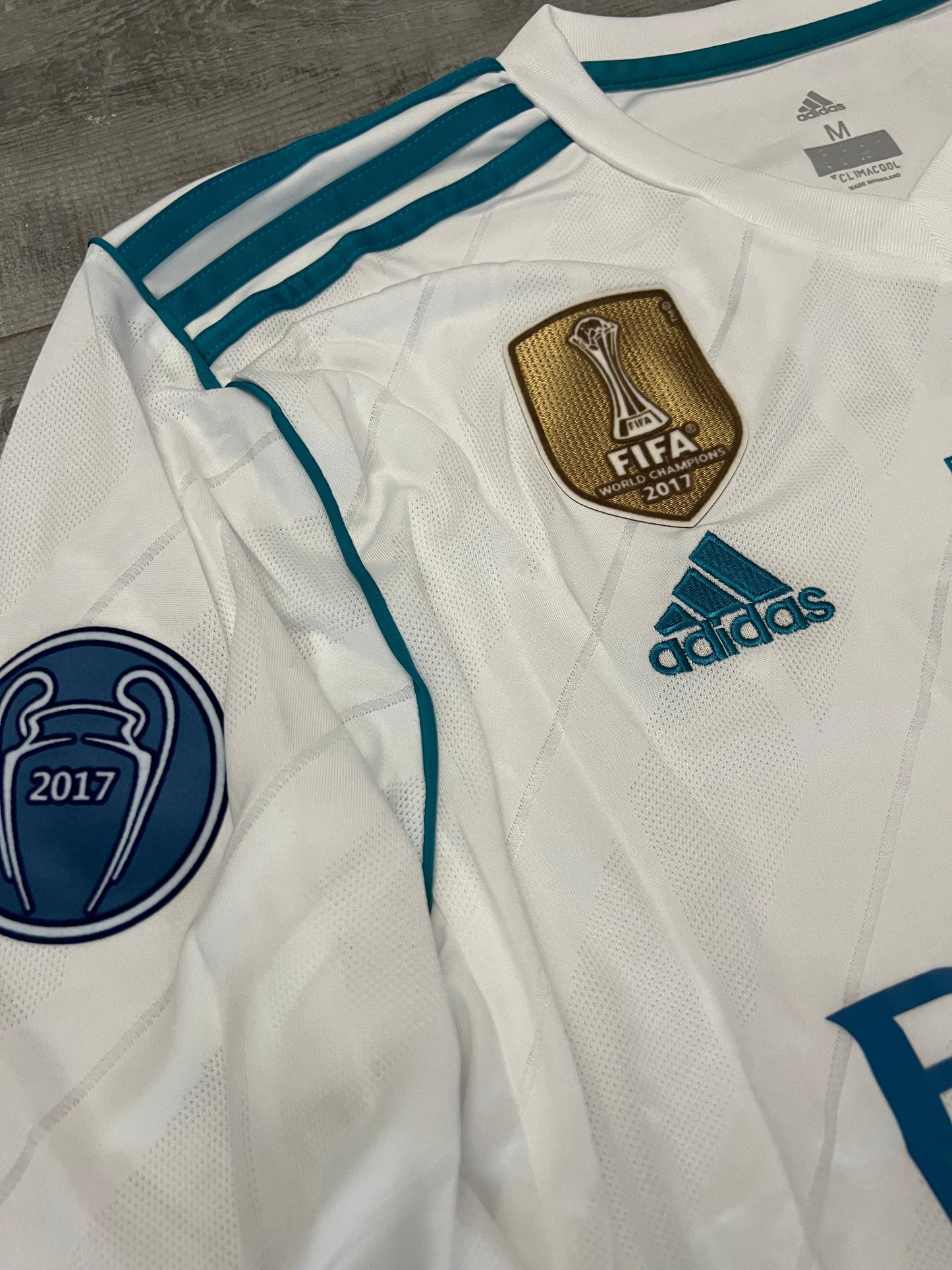 Real Madrid 2017-18 Final Home Ronaldo #7 UCL Player Version Long Sleeve Jersey