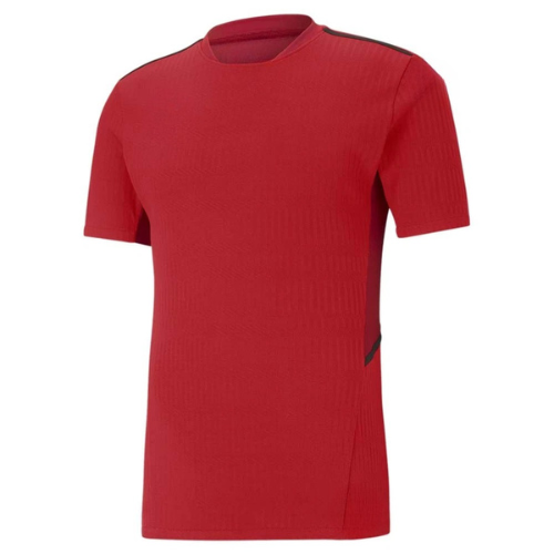 Classic red soccer jersey with clean, minimalist design